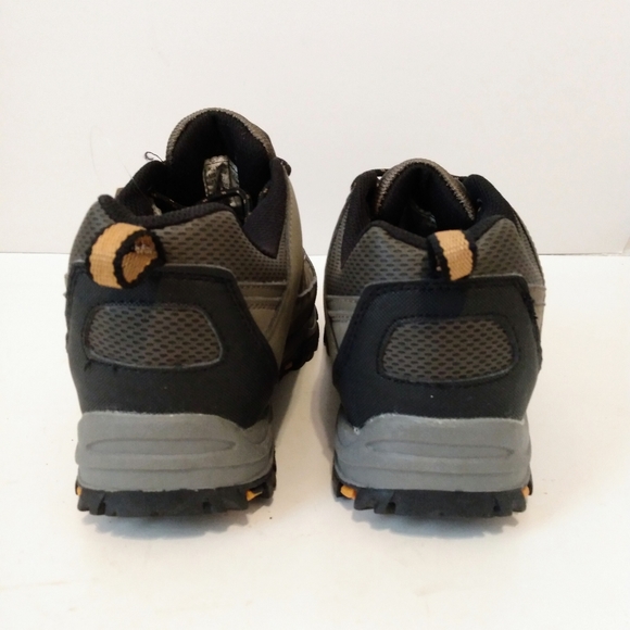 Athletech Gray Black Faux Leather Mesh Lace Up Low Cut Running Sneakers sz 7.5 - Picture 5 of 7